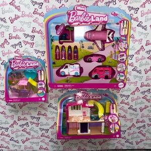 Barbie Mini Land Adventure Doll, House & Vehicle Set….